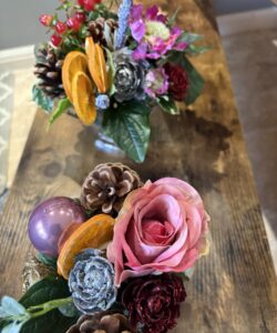 XMAS SPECIAL set of 2  table dec ( clear bowl and jar)